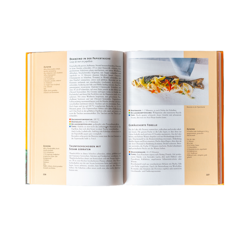 Modern patio with wooden terrace and a black pergola with metal frame attached to a light-colored house.